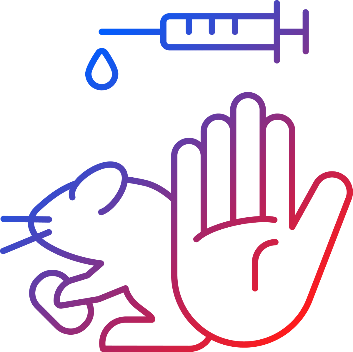 No animal testing gradient linear vector icons set