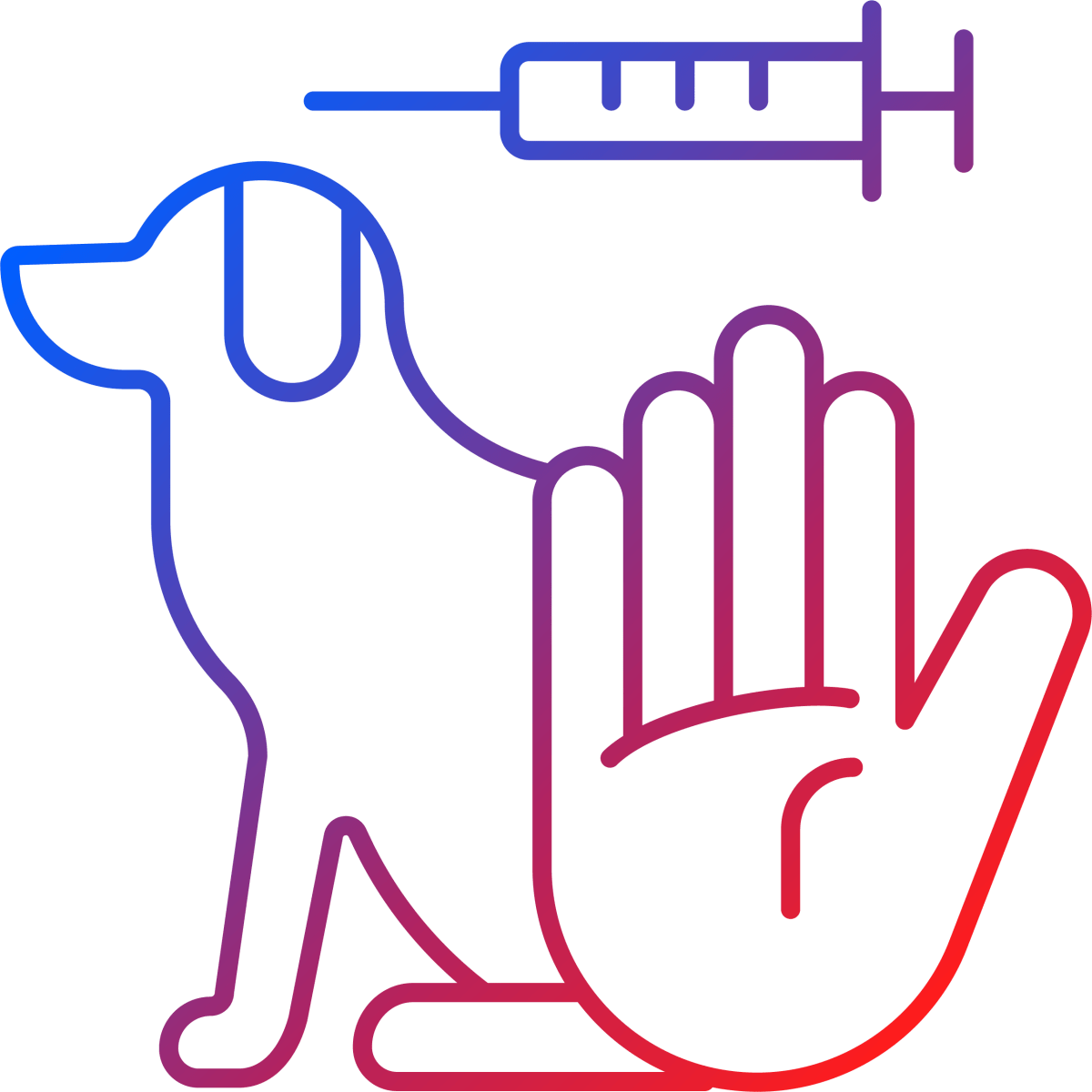 No animal testing gradient linear vector icons set