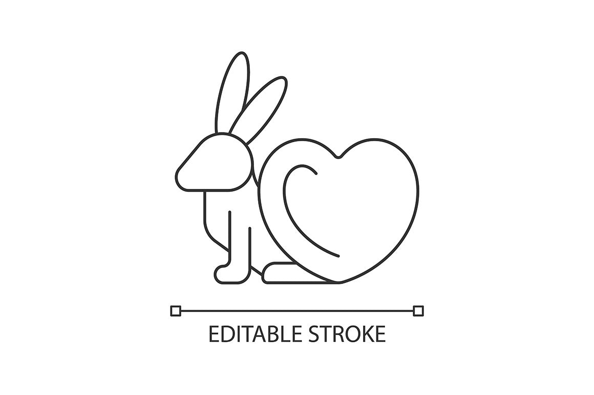 No animal testing linear icons set for dark and light mode