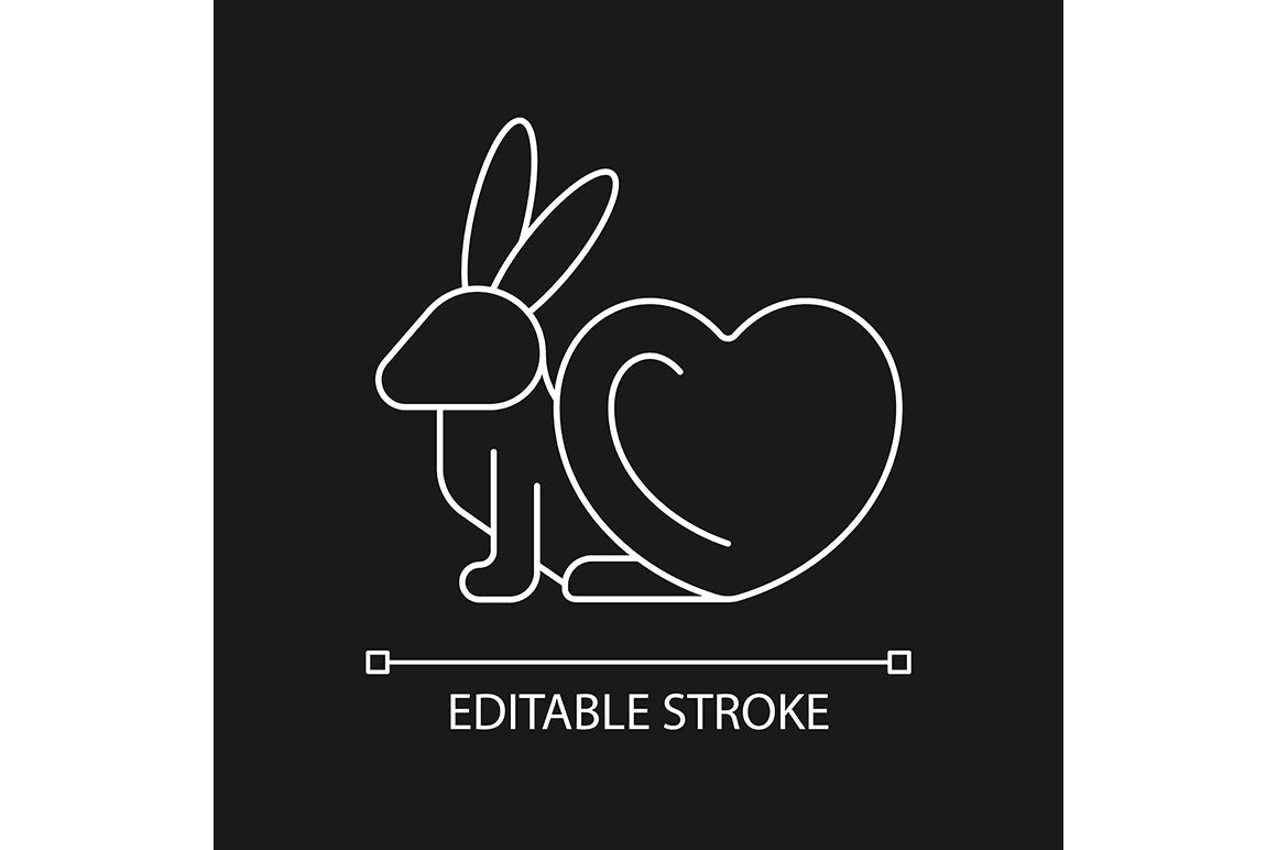 No animal testing linear icons set for dark and light mode