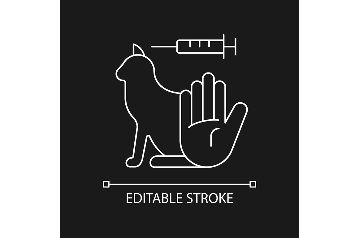 No animal testing linear icons set for dark and light mode