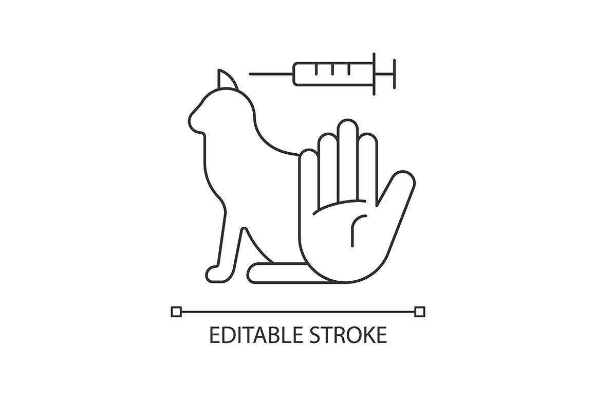 No animal testing linear icons set for dark and light mode