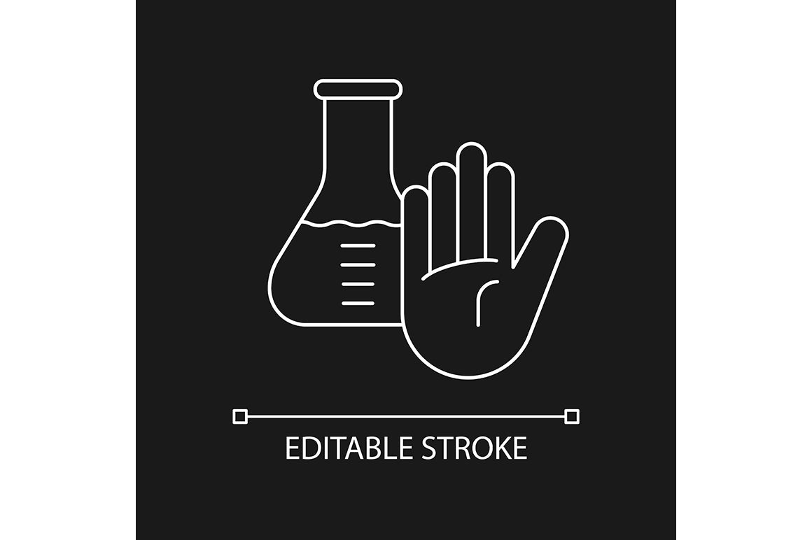 No animal testing linear icons set for dark and light mode