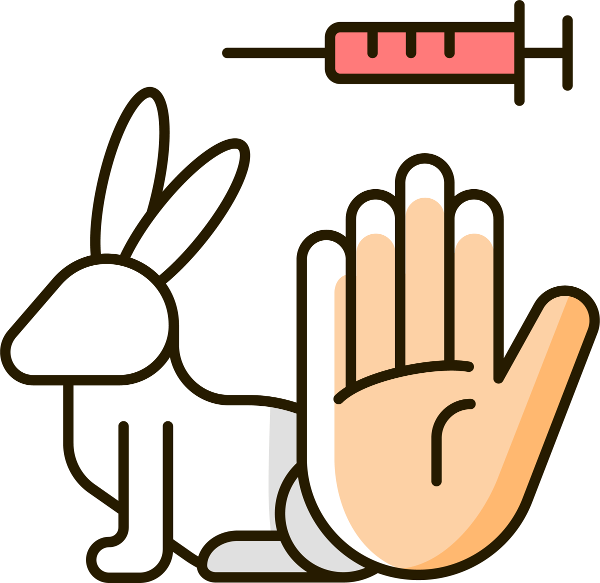 No animal testing RGB color icons set