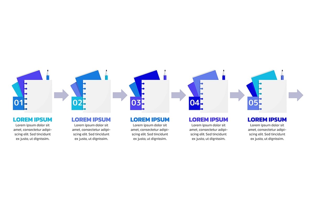 Note taking blue infographic chart design templates