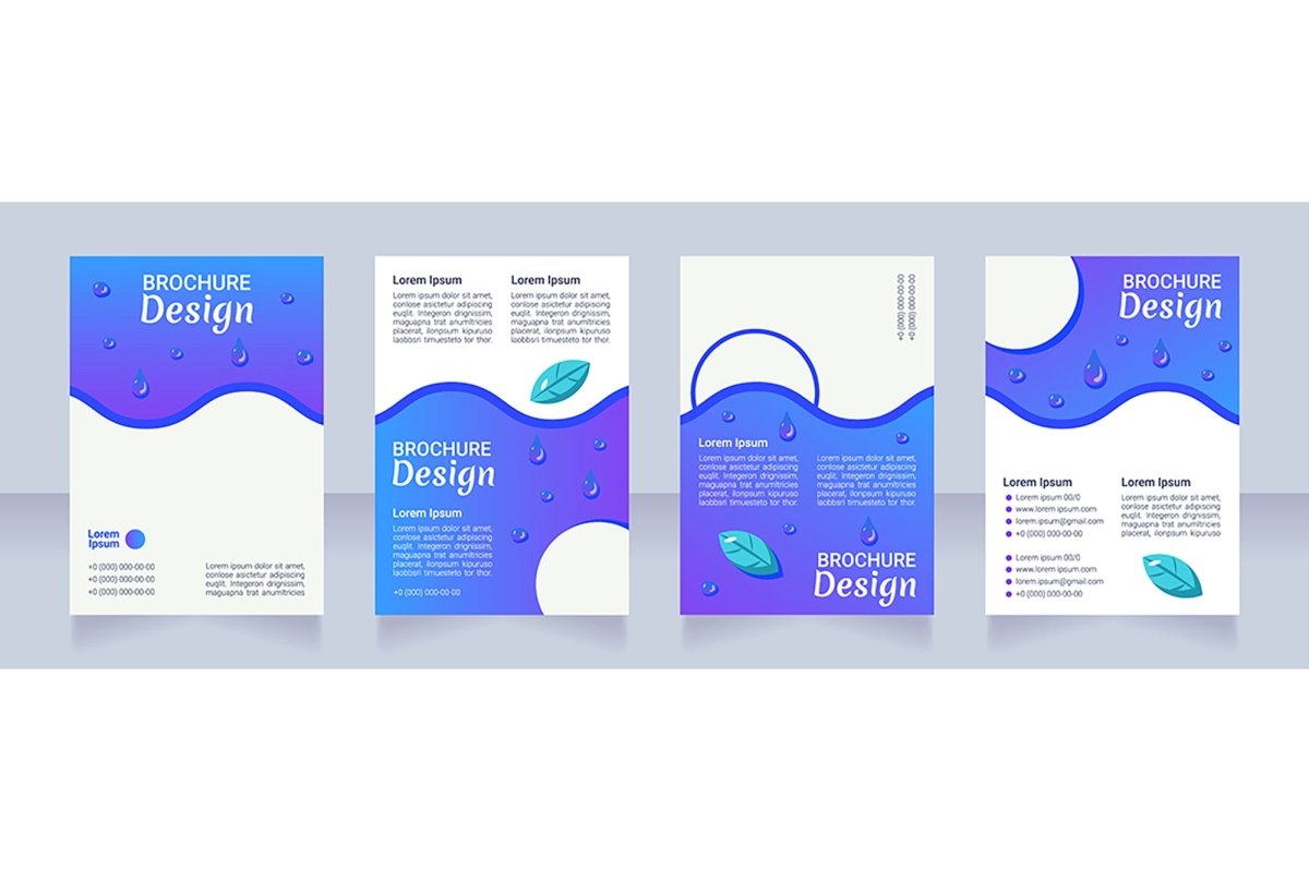 Nutrition blank brochure layout design bundle