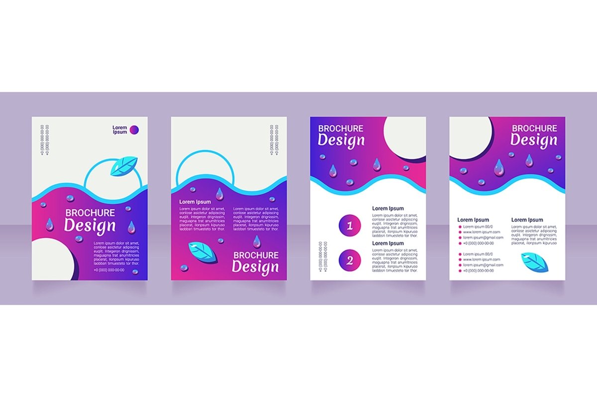 Nutrition blank brochure layout design bundle