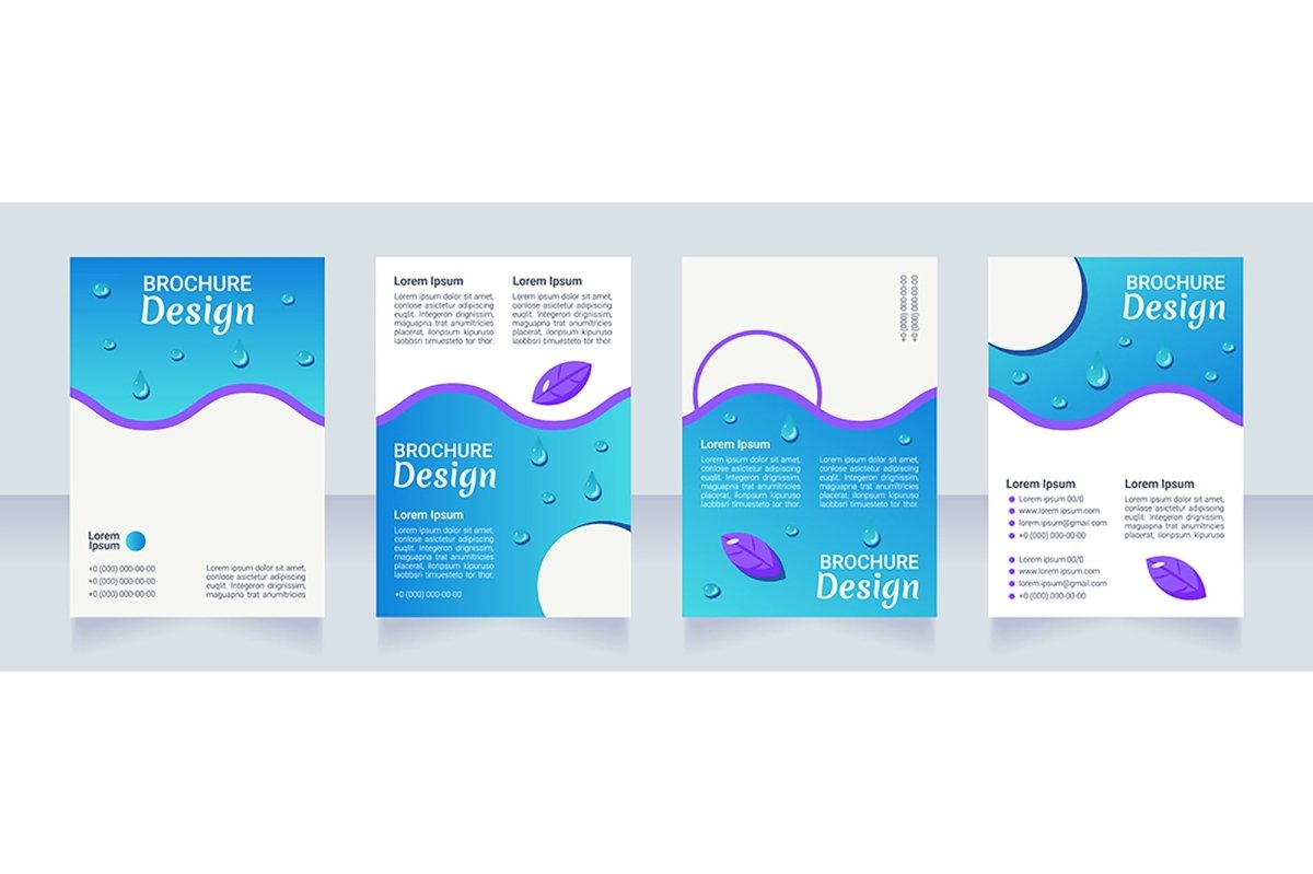 Nutrition blank brochure layout design bundle