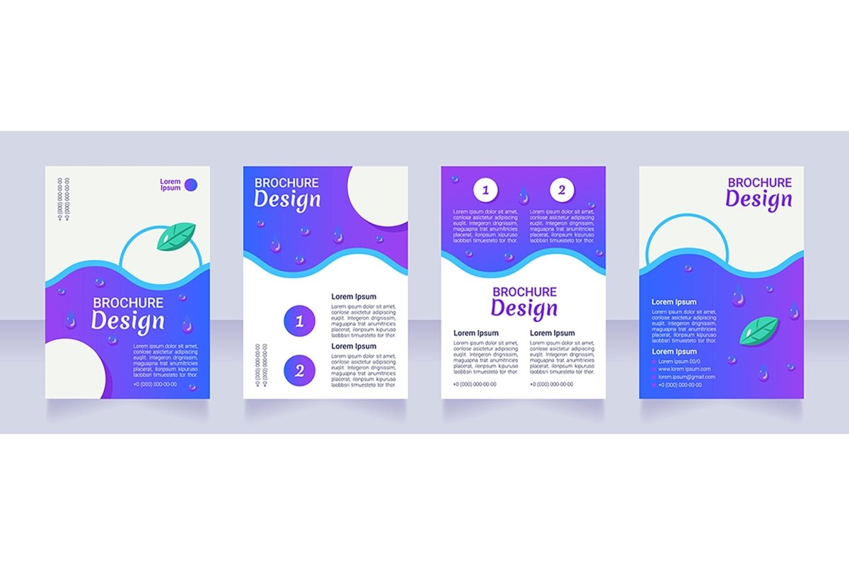 Nutrition blank brochure layout design bundle