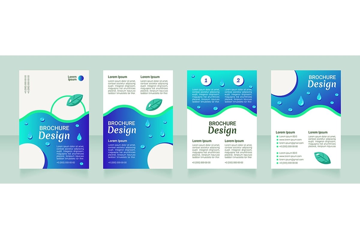 Nutrition blank brochure layout design bundle