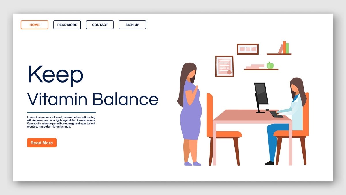 Nutritionist recommendations landing page vector template