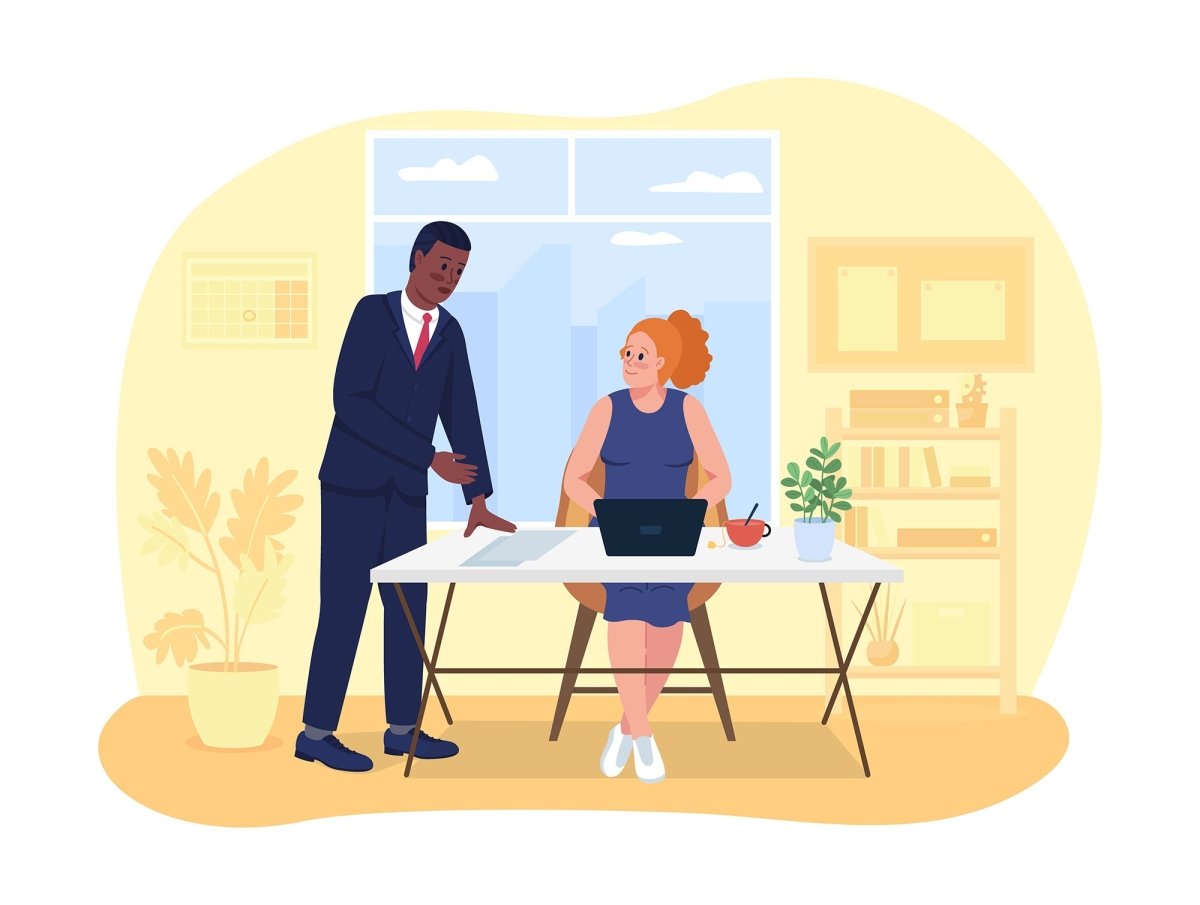 Office life 2D vector isolated illustration bundle