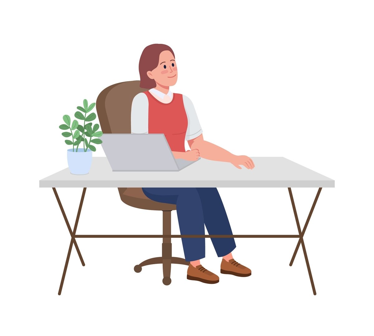 Office life 2D vector isolated illustration bundle