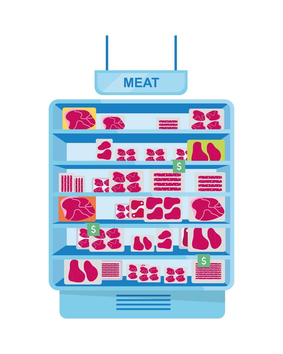 Online and store shopping flat illustrations set