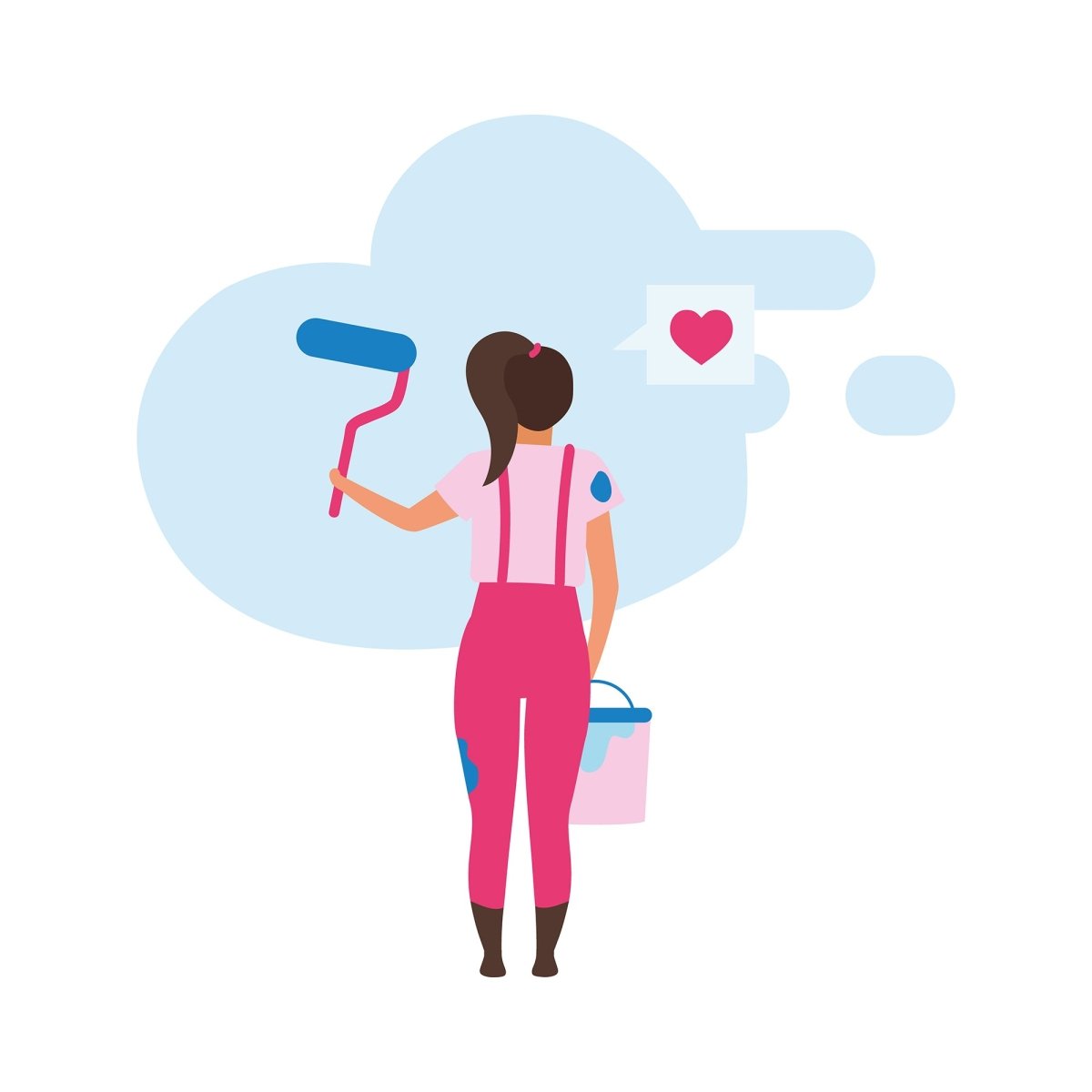 Online and store shopping flat illustrations set