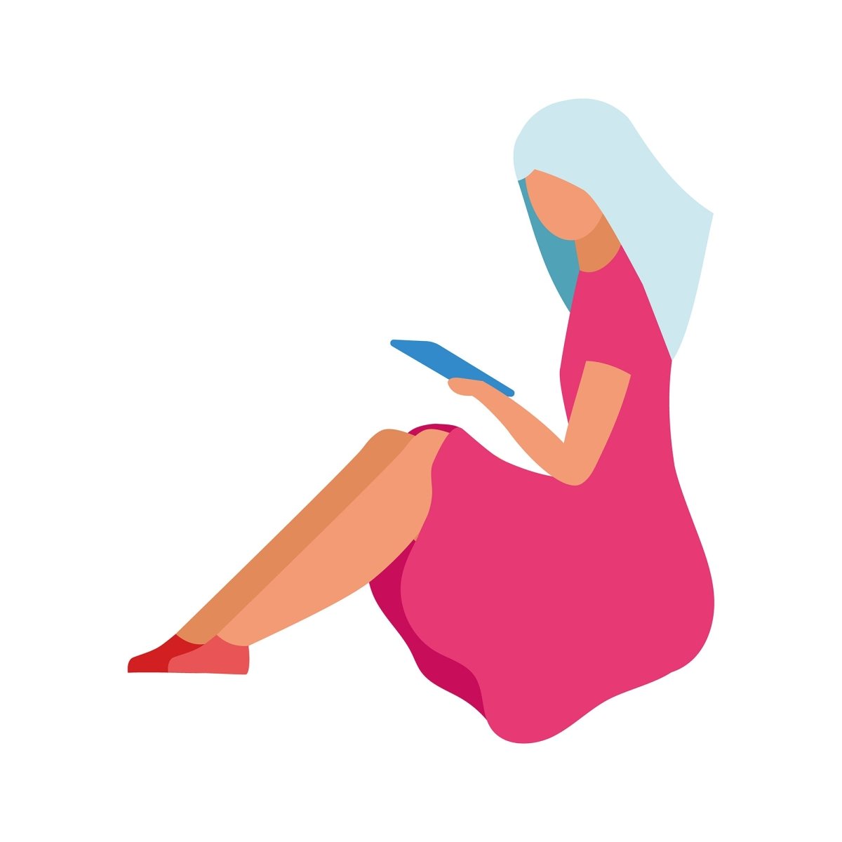 Online and store shopping flat illustrations set