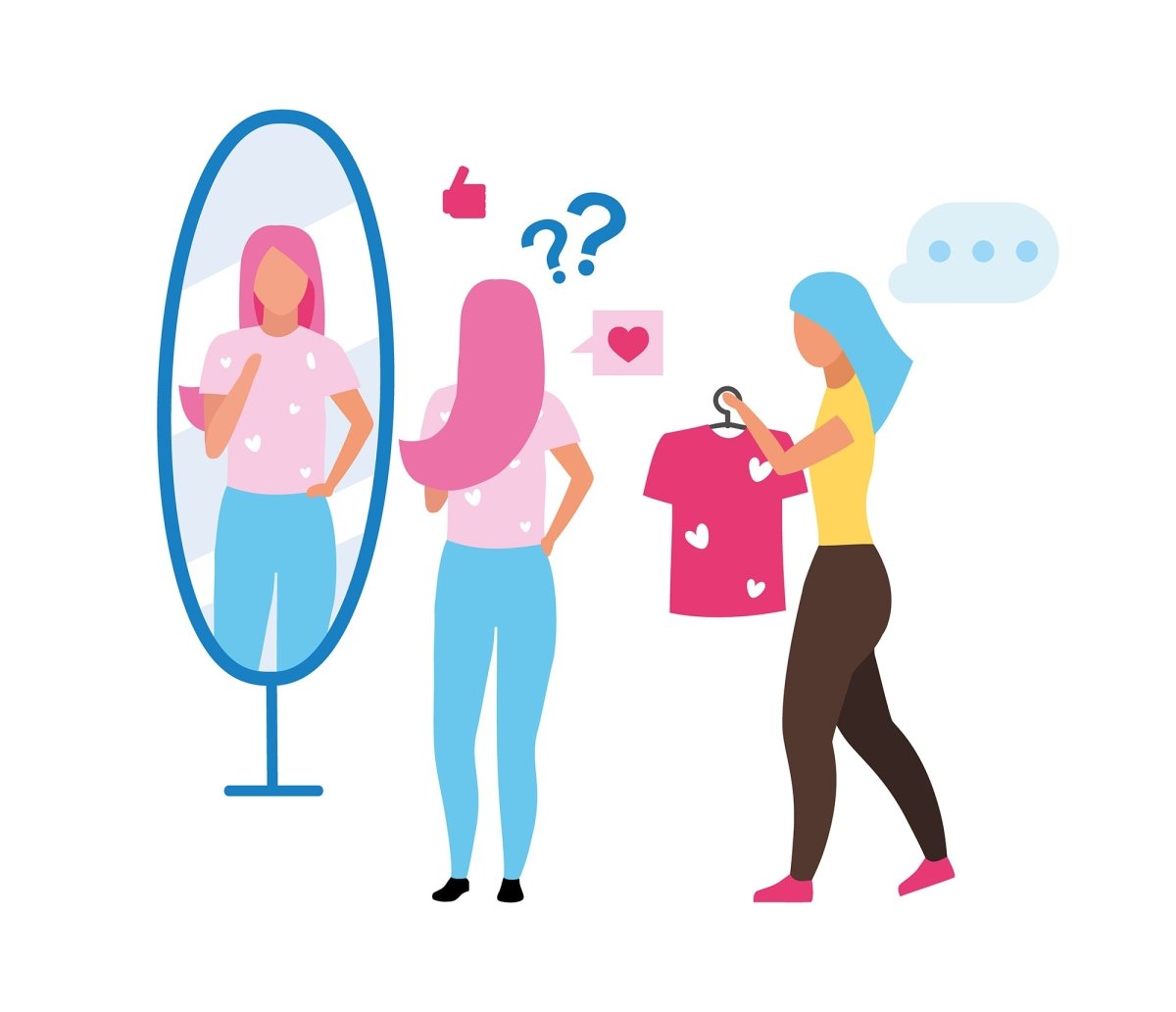 Online and store shopping flat illustrations set