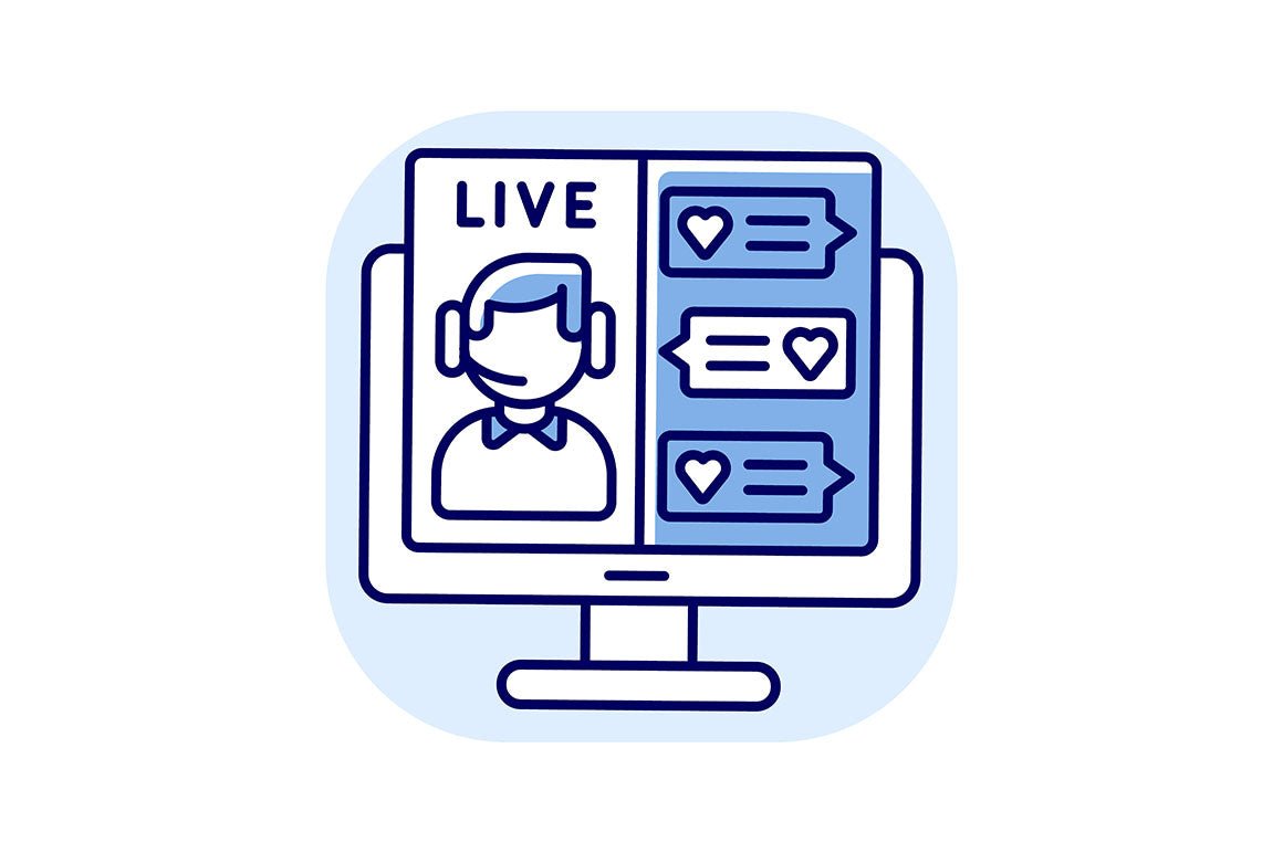 Online conference RGB color icons set