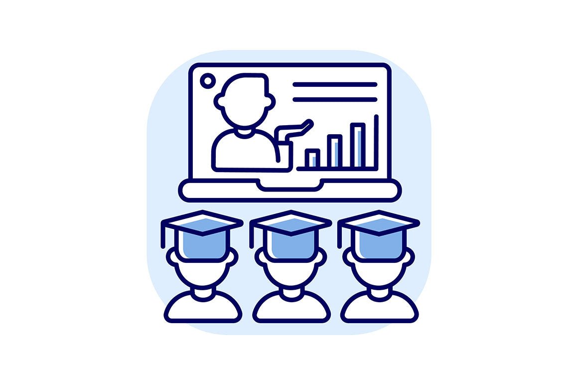 Online conference RGB color icons set