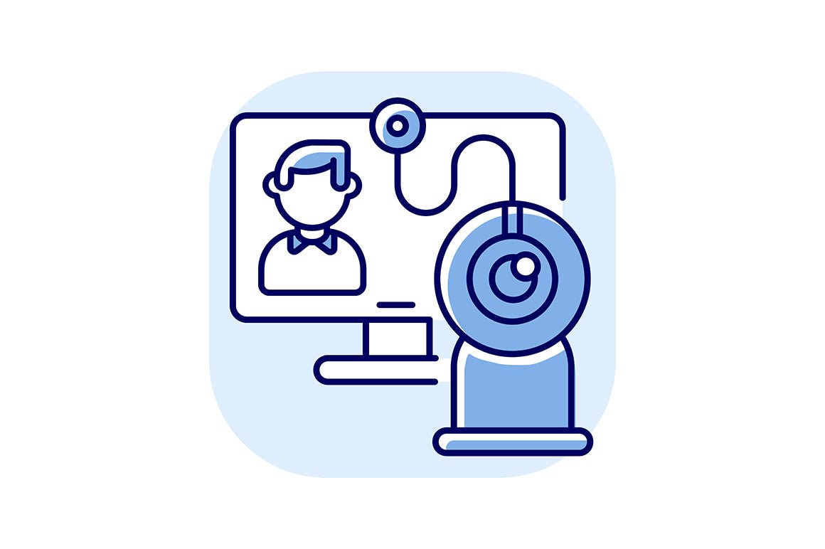 Online conference RGB color icons set