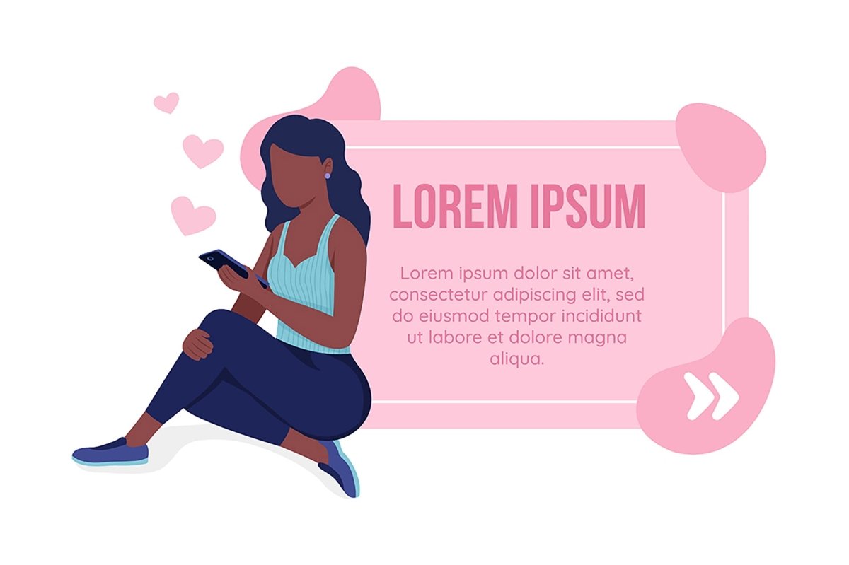 Online dating vector quote box bundle