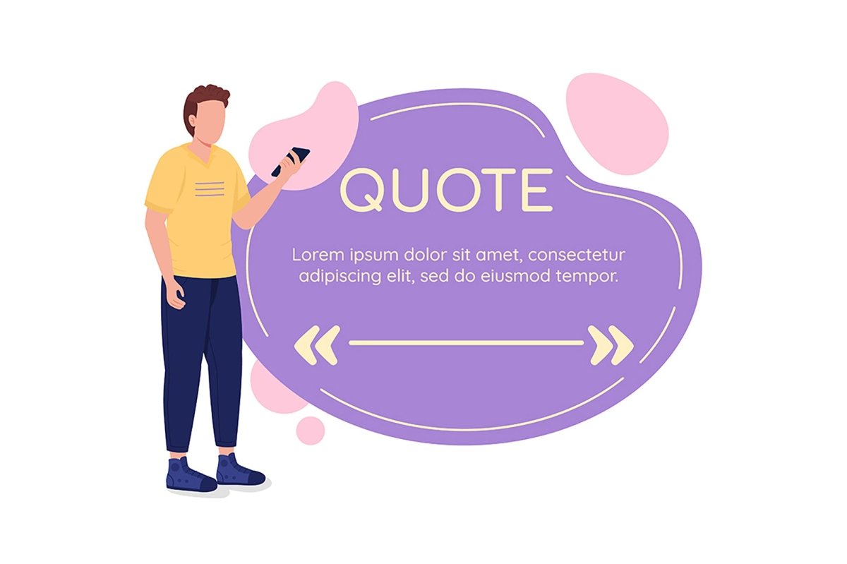 Online dating vector quote box bundle