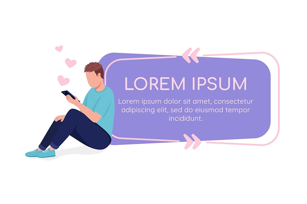Online dating vector quote box bundle