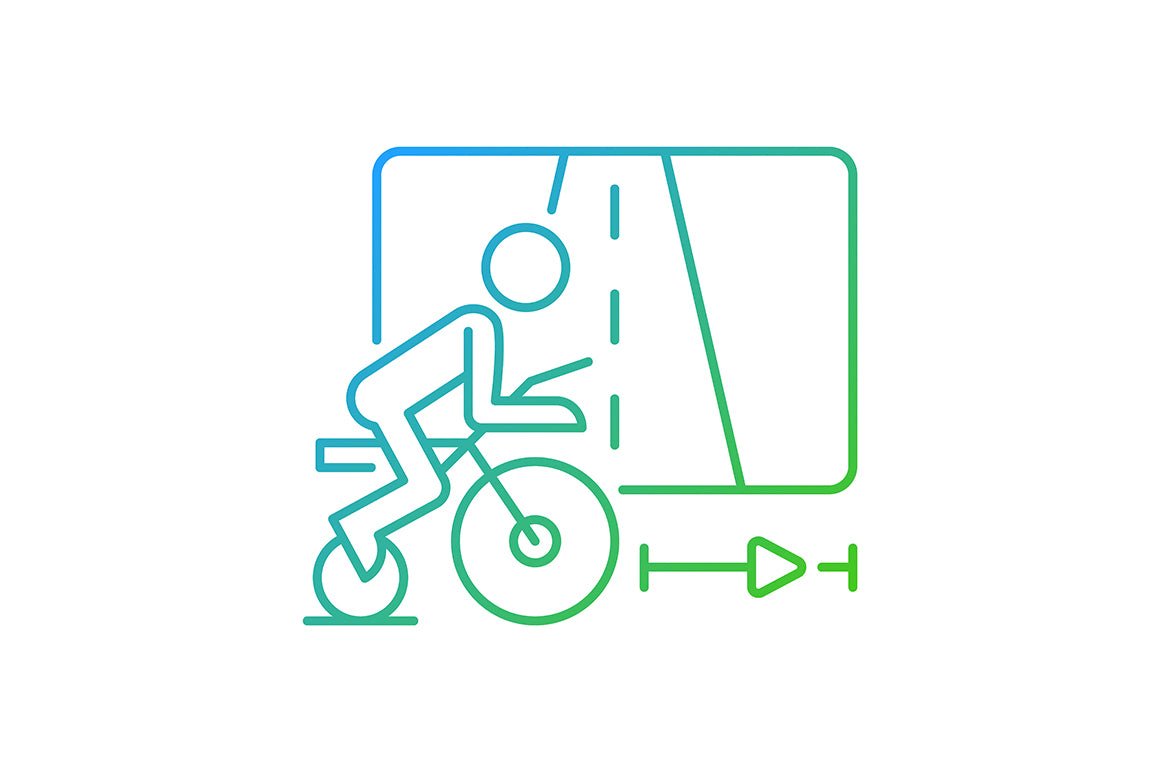 Online fitness apps possibilities gradient linear vector icons set
