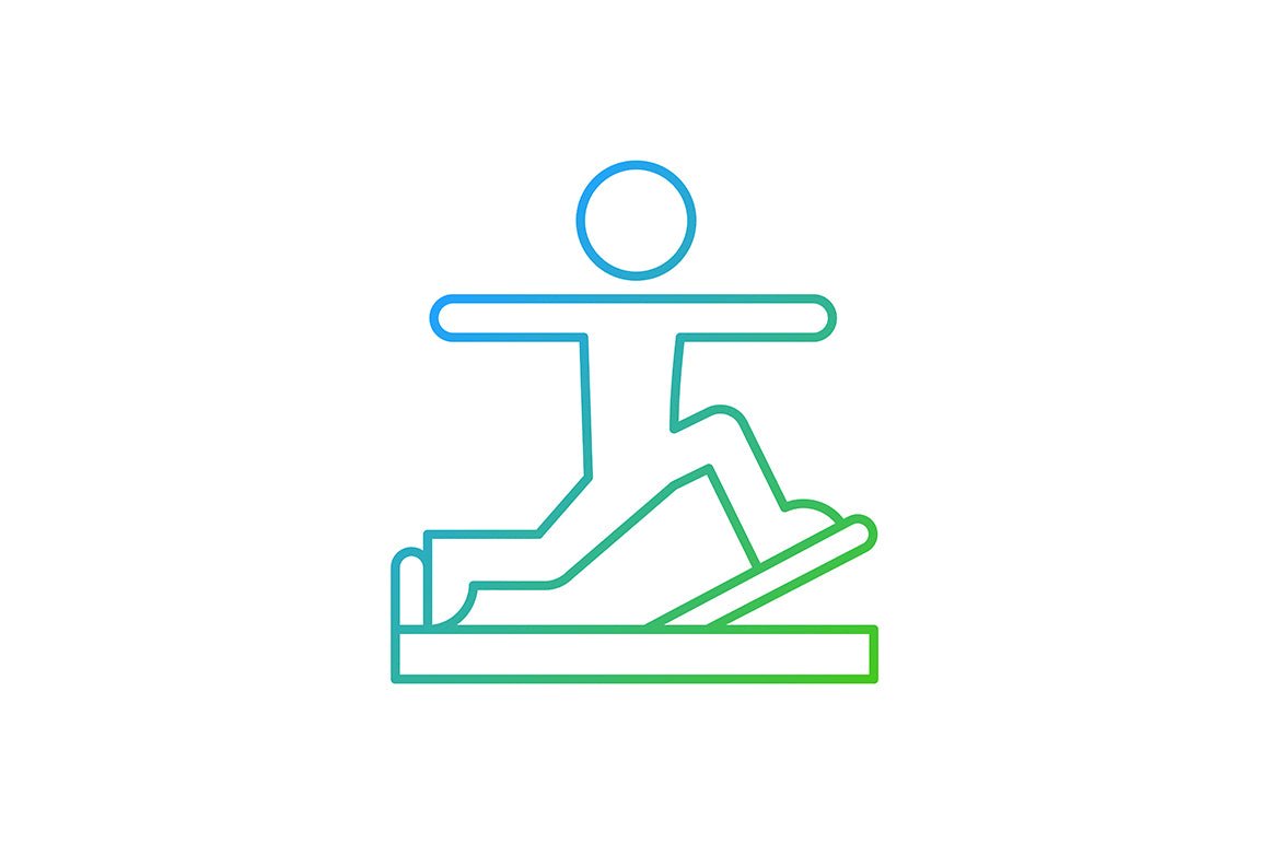 Online fitness apps possibilities gradient linear vector icons set