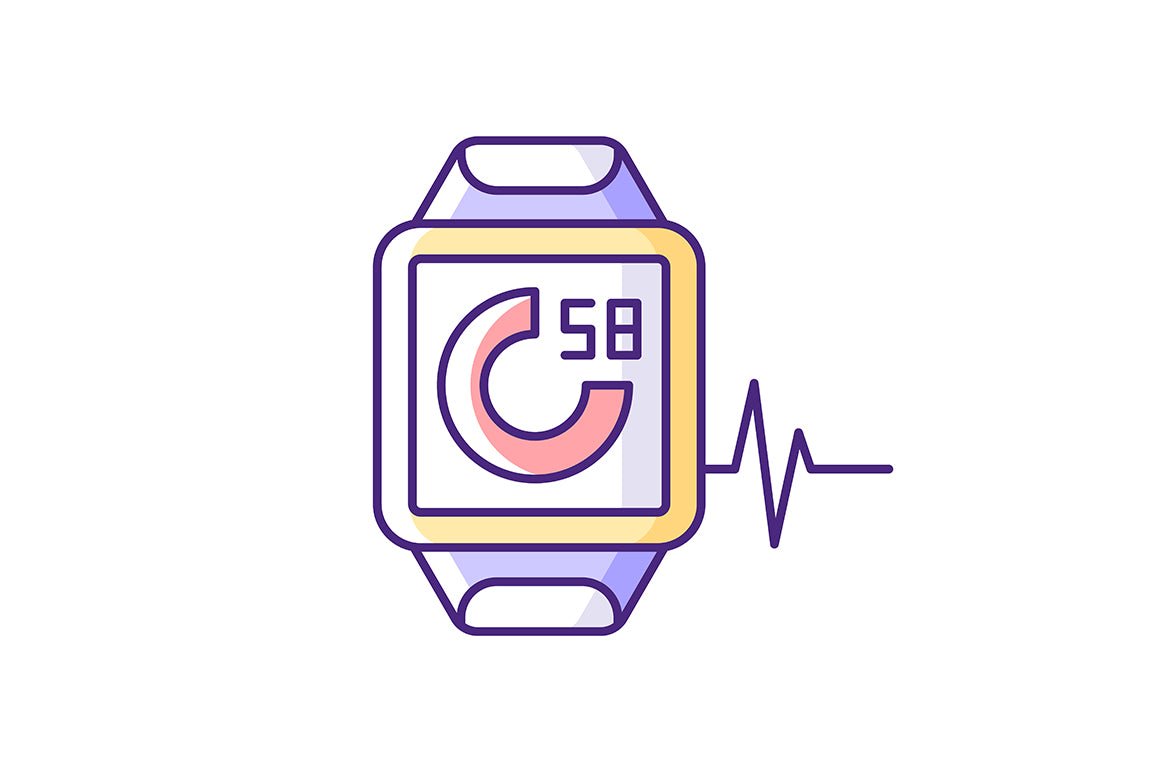 Online fitness apps possibilities RGB color icons set.