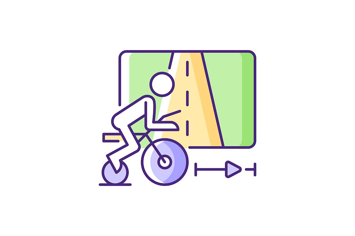 Online fitness apps possibilities RGB color icons set.