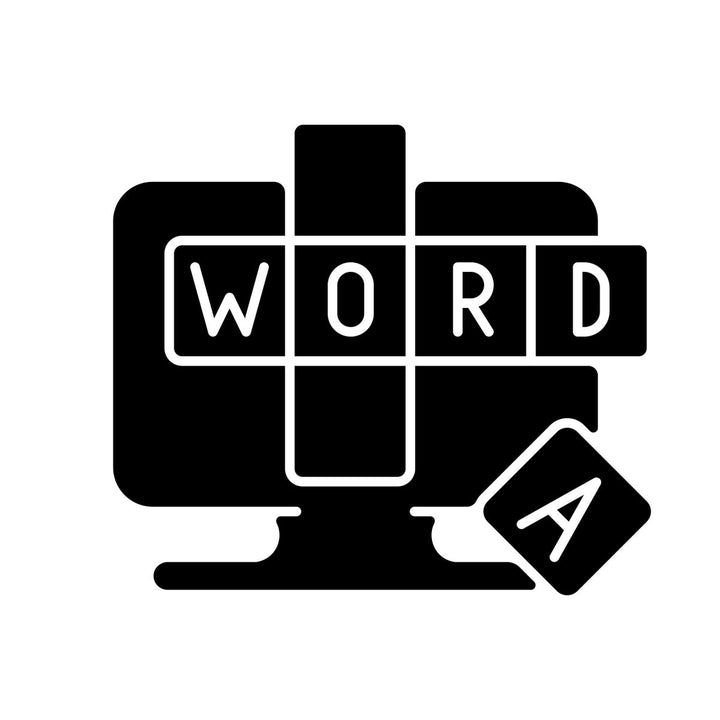 Online game types black glyph icons set on white space