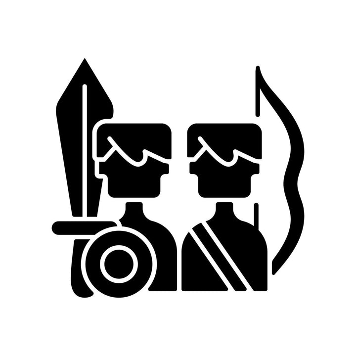 Online game types black glyph icons set on white space