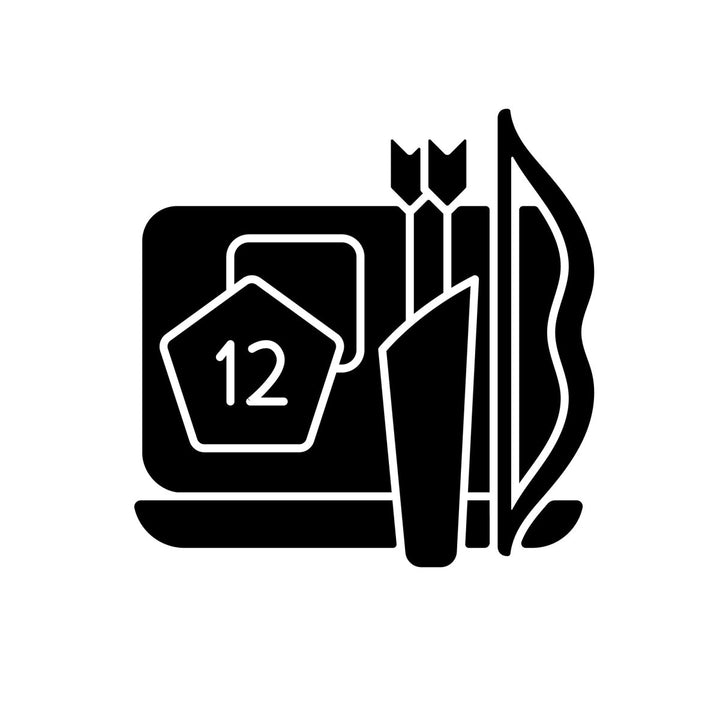 Online game types black glyph icons set on white space