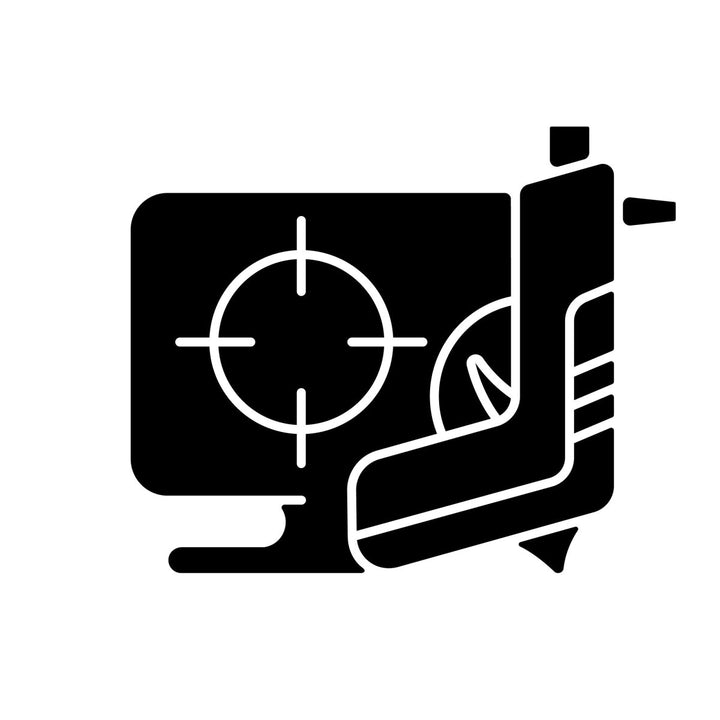 Online game types black glyph icons set on white space