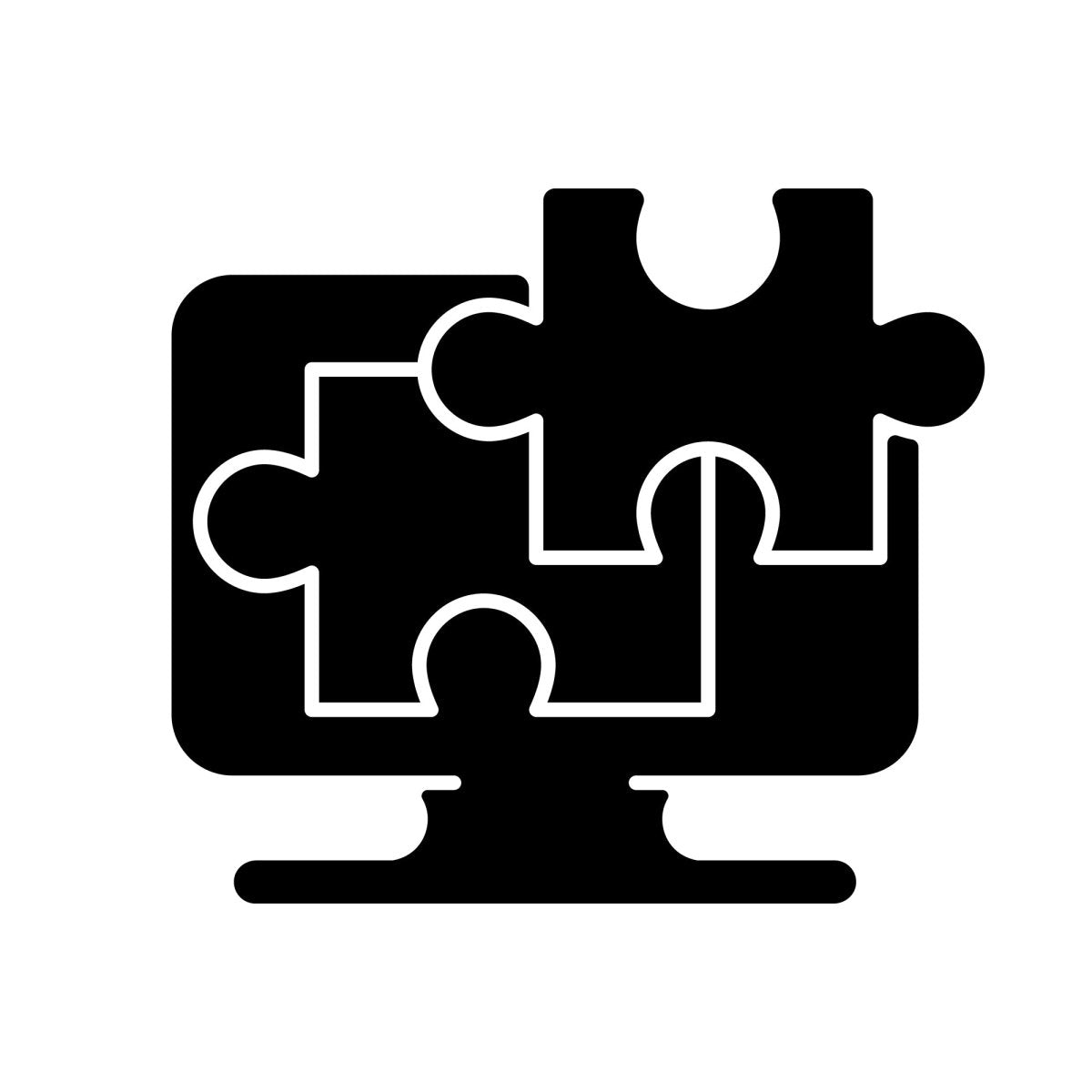 Online game types black glyph icons set on white space