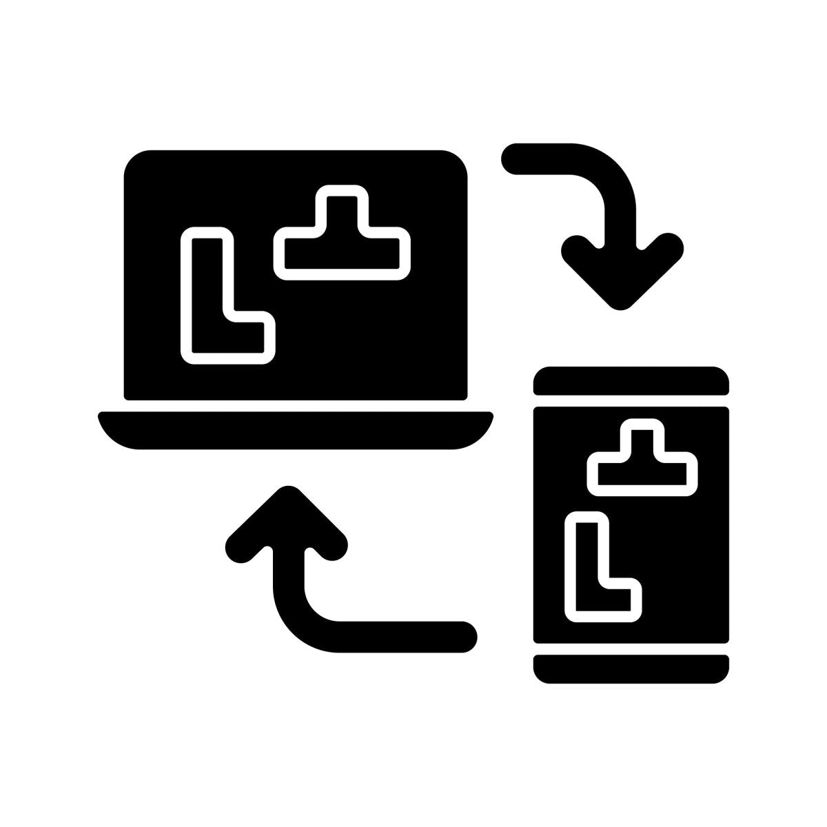 Online game types black glyph icons set on white space