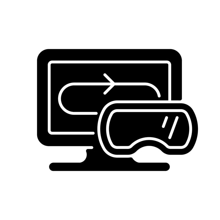 Online game types black glyph icons set on white space