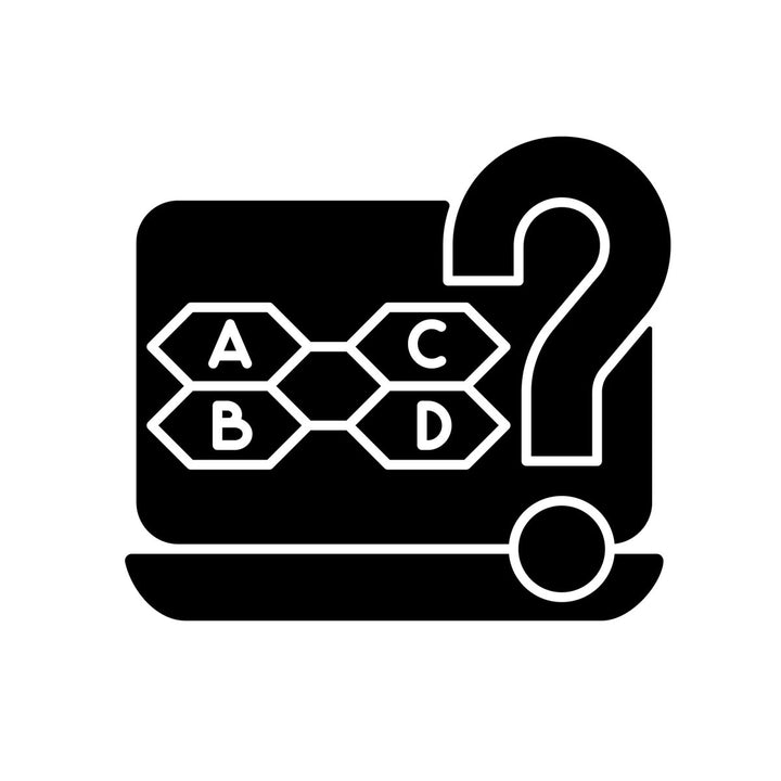Online game types black glyph icons set on white space