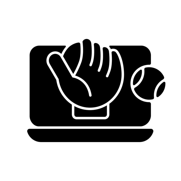 Online game types black glyph icons set on white space