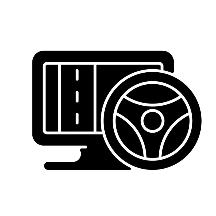 Online game types black glyph icons set on white space
