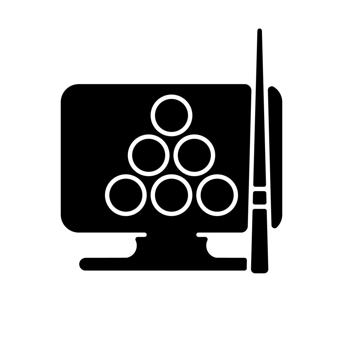 Online game types black glyph icons set on white space