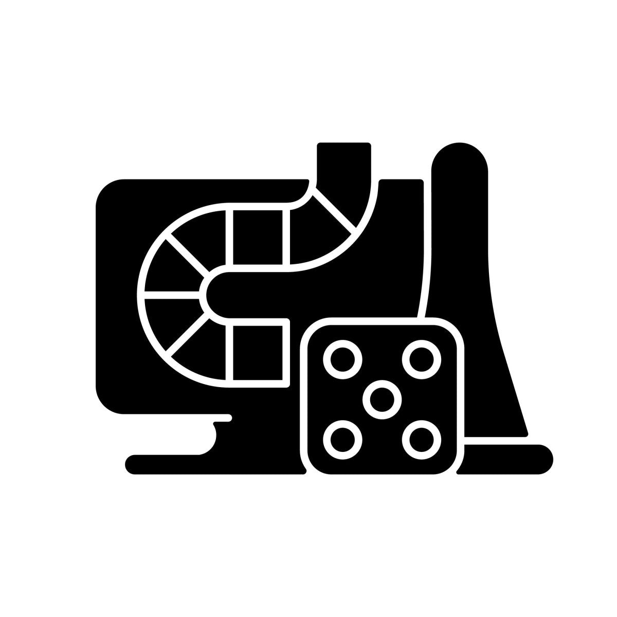 Online game types black glyph icons set on white space