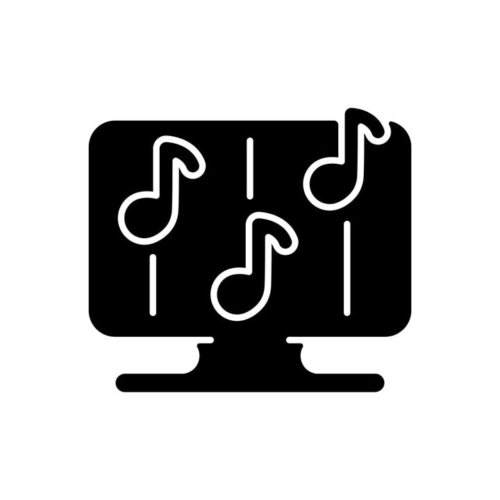 Online game types black glyph icons set on white space