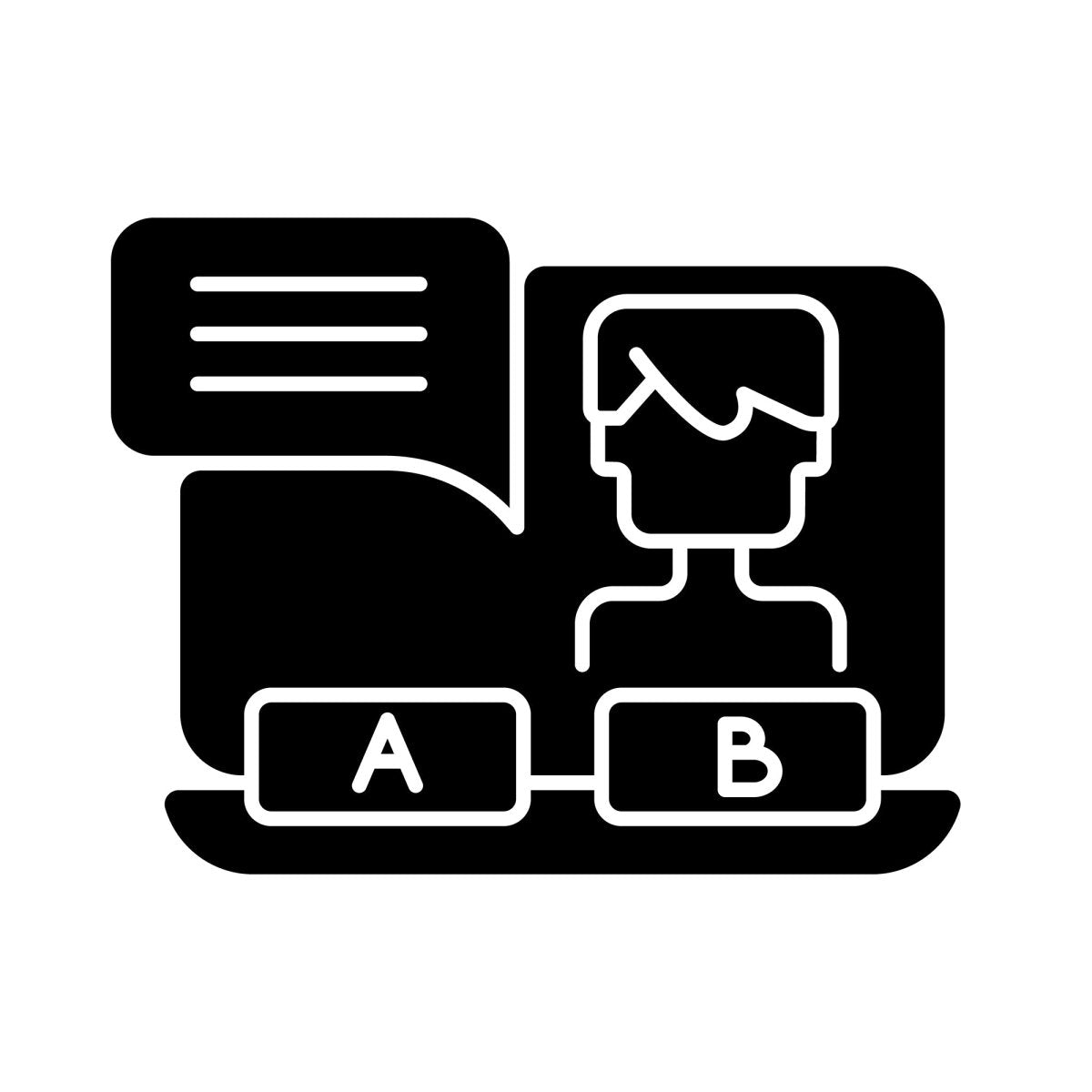 Online game types black glyph icons set on white space