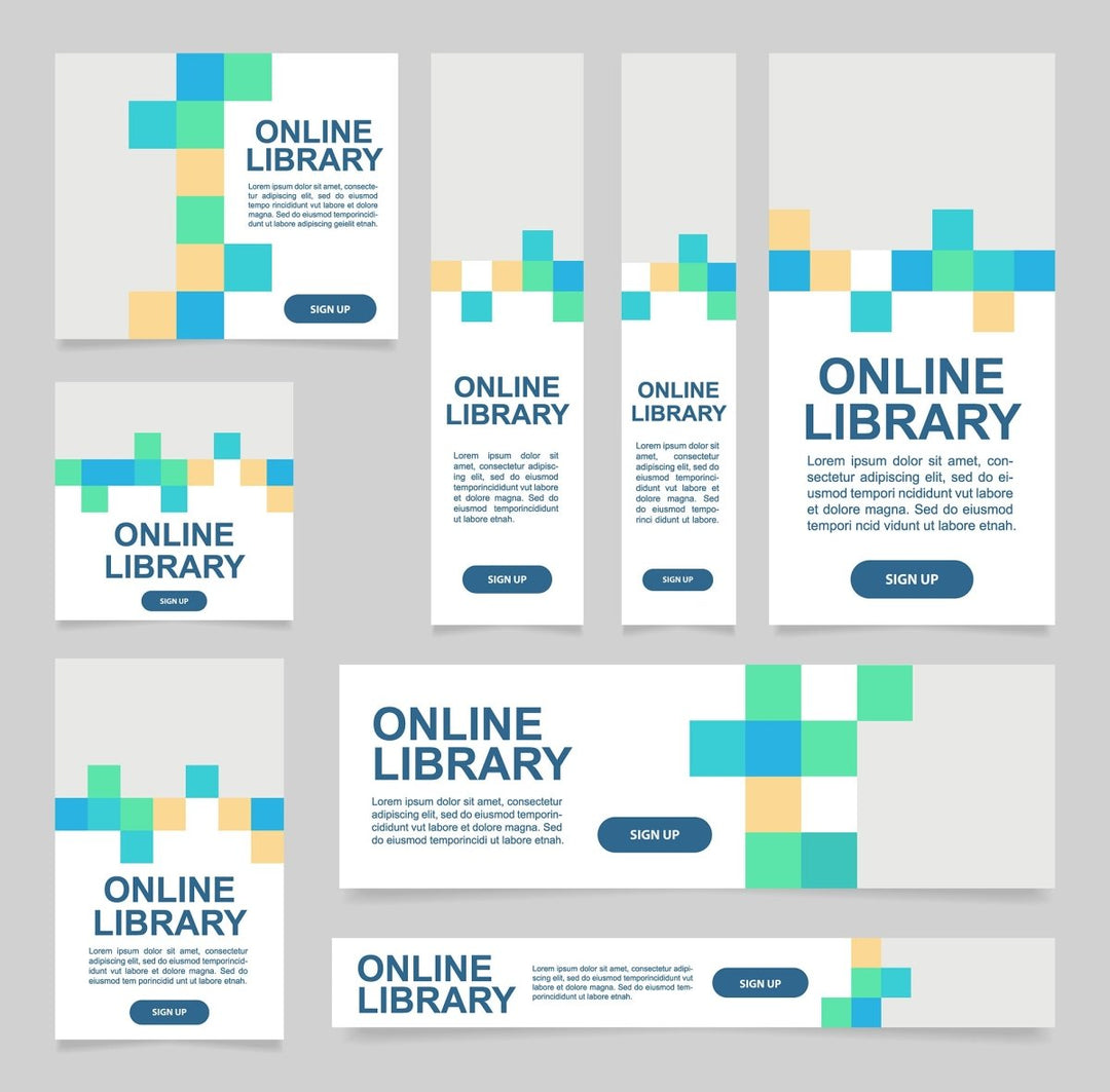 Online library web banner design template