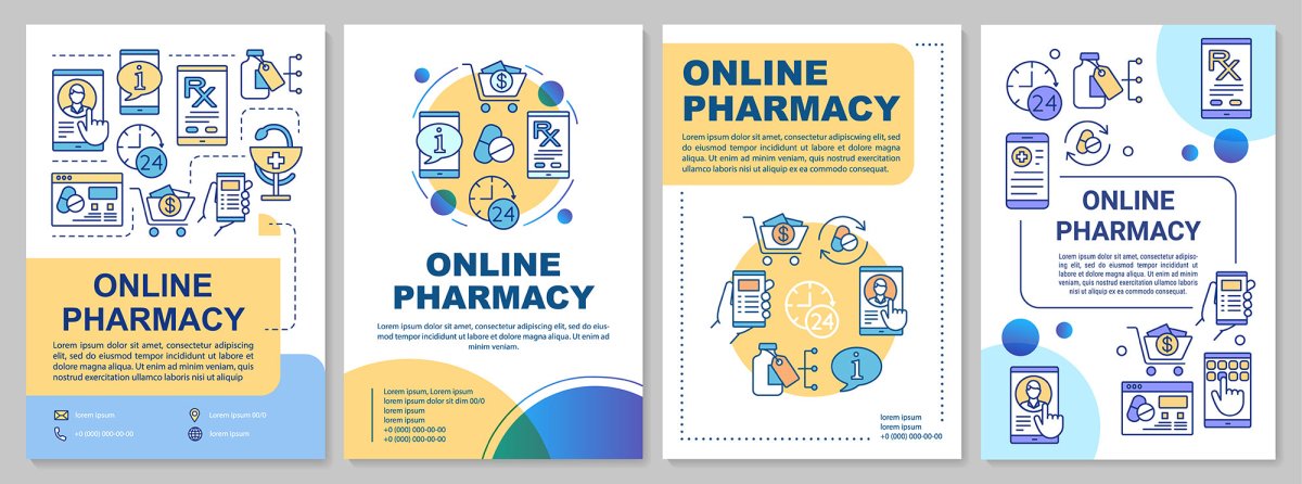 Online pharmacy brochure template layout bundle