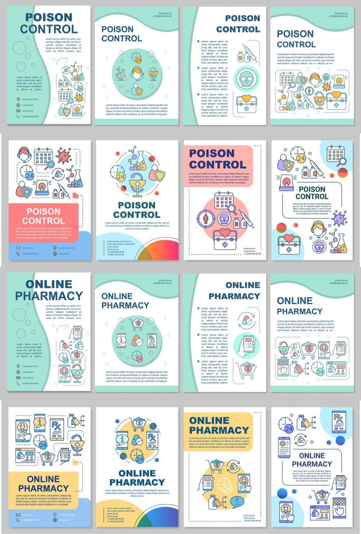 Online pharmacy brochure template layout bundle