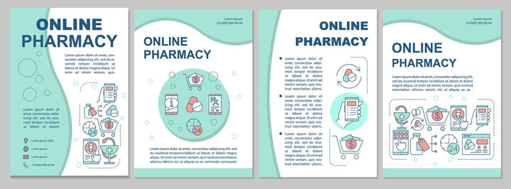 Online pharmacy brochure template layout bundle