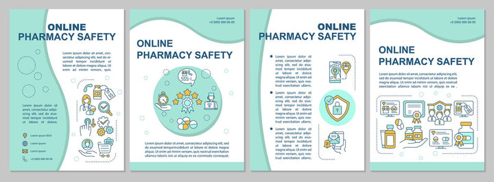 Online pharmacy brochure template set